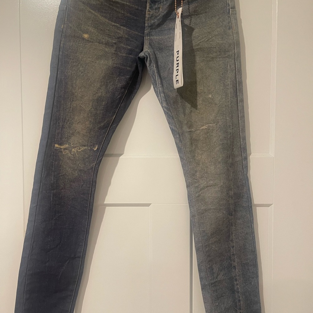 Purple Brand Label Jeans Size 29!Two Tone Slim Fit Low Rise With Slim Leg.